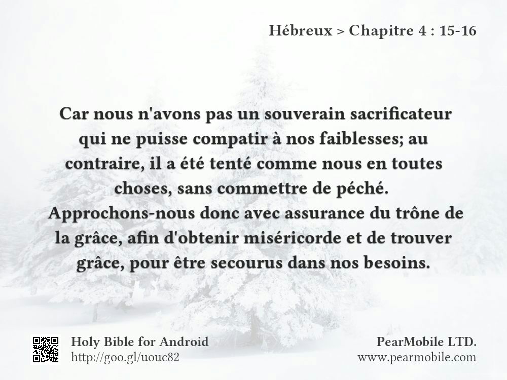 Hébreux, Chapitre 4:15-16